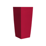 Toulan tapered square fiberglass planter in Gloss Red, studio render
