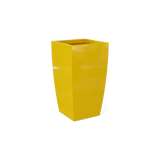 Toulan tall tapered square fiberglass planter in Gloss Saffron