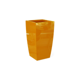 Toulan tall tapered square fiberglass planter in Gloss Tangerine