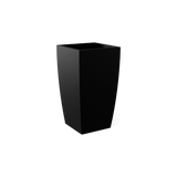 Toulan tall tapered square fiberglass planter in Matte Black