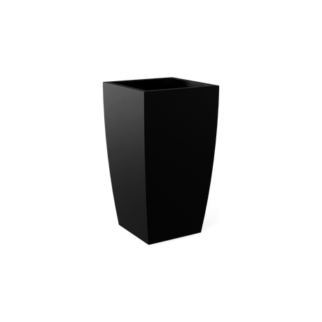 Toulan tall tapered square fiberglass planter in Matte Black