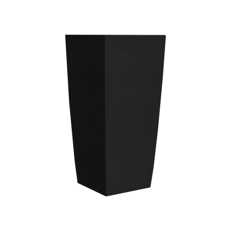 Toulan tapered square fiberglass planter in Matte Black, studio render