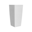 Toulan tapered square fiberglass planter in Matte Bright White, studio render