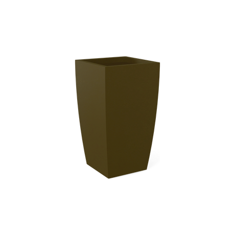 Toulan tall tapered square fiberglass planter in Matte Bronze