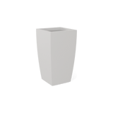 Toulan tall tapered square fiberglass planter in Matte Cement Grey