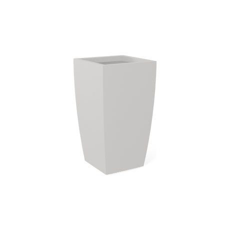 Toulan tall tapered square fiberglass planter in Matte Cement Grey