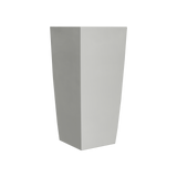 Toulan tapered square fiberglass planter in Matte Cement Grey, studio render