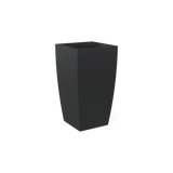 Toulan tall tapered square fiberglass planter in Matte Charcoal