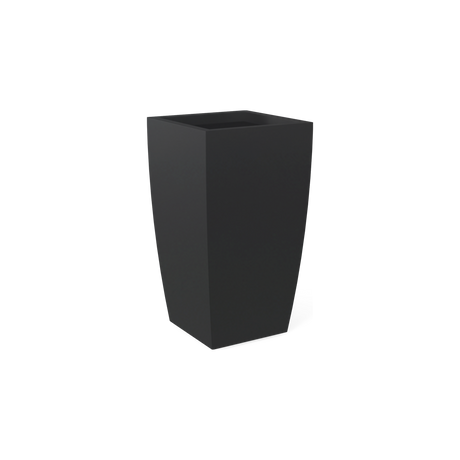 Toulan tall tapered square fiberglass planter in Matte Charcoal