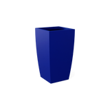 Toulan tall tapered square fiberglass planter in Matte Cobalt Blue