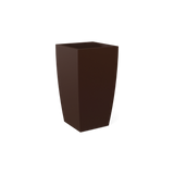 Toulan tall tapered square fiberglass planter in Matte Dark Brown