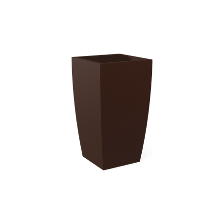 Toulan tall tapered square fiberglass planter in Matte Dark Brown
