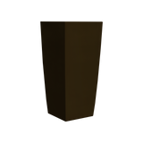 Toulan tapered square fiberglass planter in Matte Dark Brown, studio render