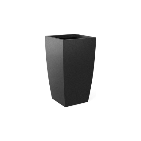 Toulan tall tapered square fiberglass planter in Matte Gunmetal