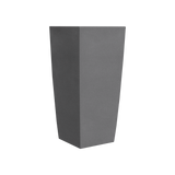 Toulan tapered square fiberglass planter in Matte Gunmetal, studio render