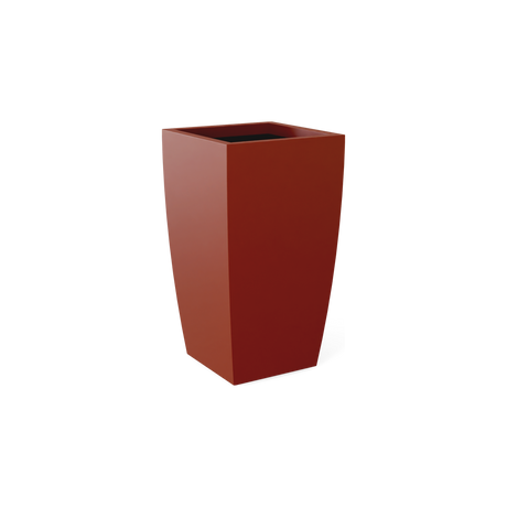 Toulan tall tapered square fiberglass planter in Matte Terra Cotta
