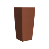 Toulan tapered square fiberglass planter in Matte Terra Cotta, studio render