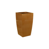 Toulan tall tapered square fiberglass planter in Metallic Bronze