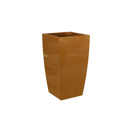 Toulan tall tapered square fiberglass planter in Metallic Bronze