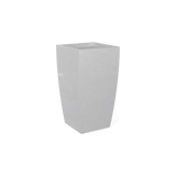 Toulan tall tapered square fiberglass planter in Metallic Silver