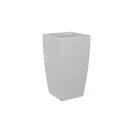 Toulan tall tapered square fiberglass planter in Metallic Silver