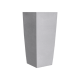 Toulan tapered square fiberglass planter in Metallic Silver, studio render