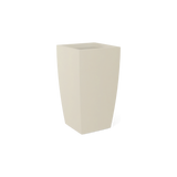 Toulan tall tapered square fiberglass planter in Satin Beige