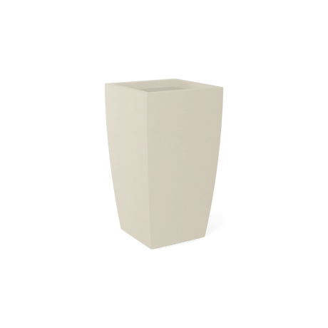 Toulan tall tapered square fiberglass planter in Satin Beige