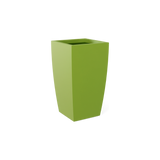 Toulan tall tapered square fiberglass planter in Satin Green