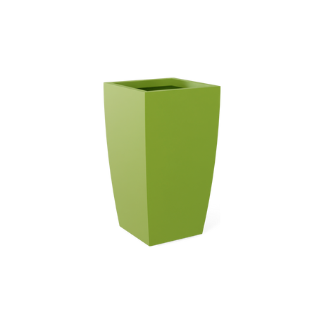 Toulan tall tapered square fiberglass planter in Satin Green