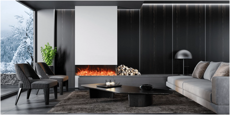 Amantii Tru View Bespoke - 55" Indoor / Outdoor 3 Sided Electric Fireplace TRV-55-BESPOKE - Serene Yards