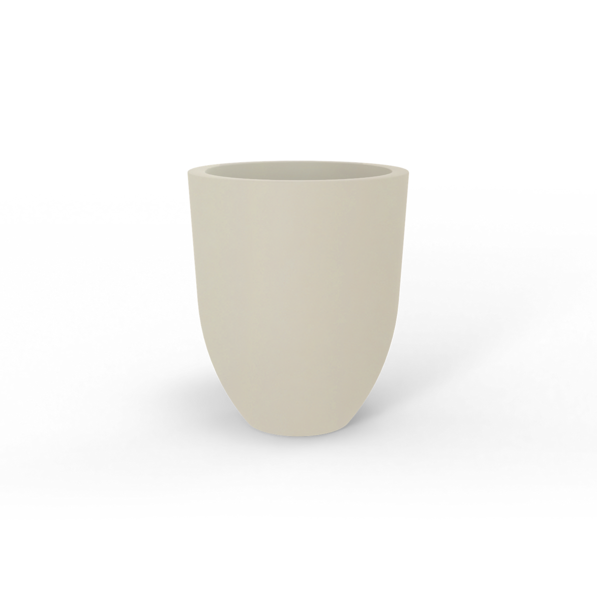 Valencia tapered round fiberglass planter, Beige finish