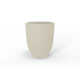 Valencia tapered round fiberglass planter, Beige finish