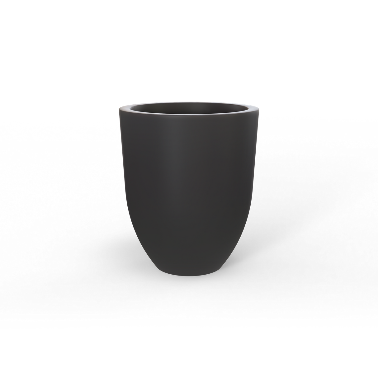Valencia tapered round fiberglass planter, Charcoal finish