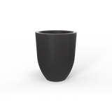 Valencia tapered round fiberglass planter, Charcoal finish