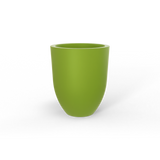 Valencia tapered round fiberglass planter, Green finish