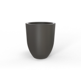 Valencia tapered round fiberglass planter, Gun Metal finish