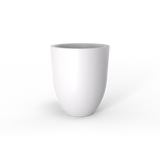 Valencia tapered round fiberglass planter, White finish