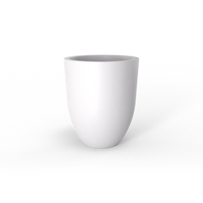 Valencia tapered round fiberglass planter, White finish