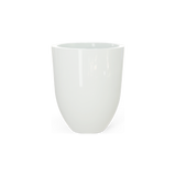 Valencia tapered round fiberglass planter in Gloss Bright White