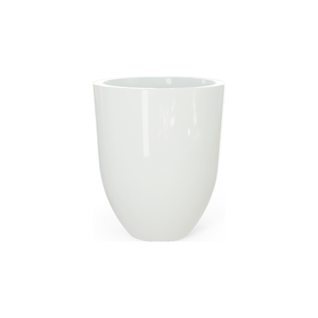 Valencia tapered round fiberglass planter in Gloss Bright White