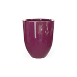 Valencia tapered round fiberglass planter in Gloss Eggplant