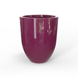 Valencia tapered round fiberglass planter in Gloss Eggplant, studio render