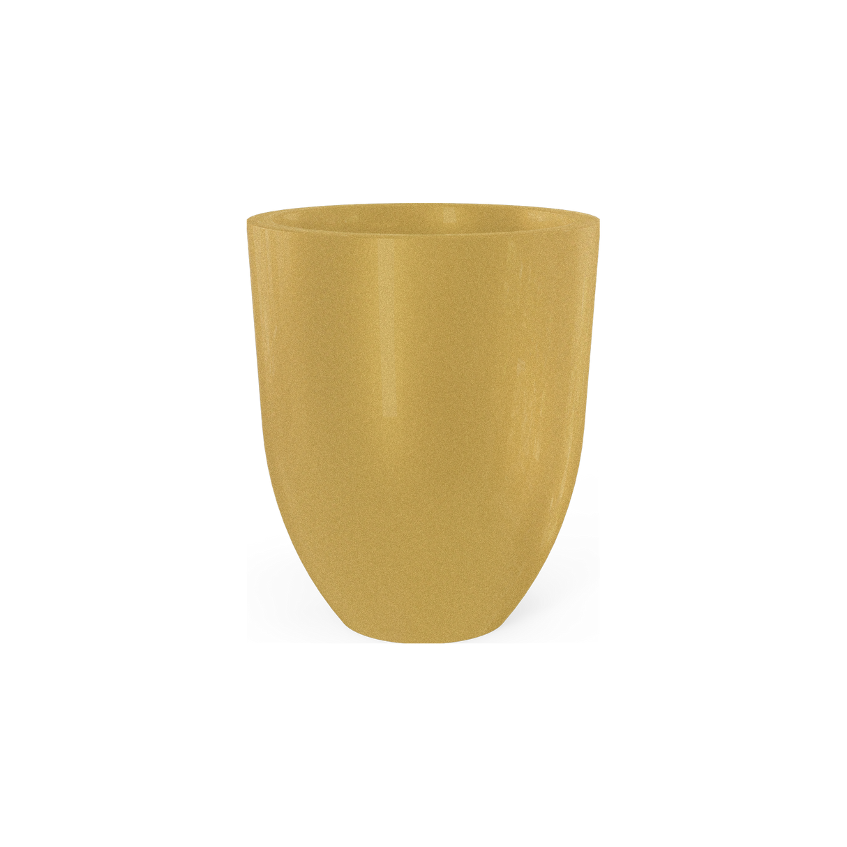 Valencia tapered round fiberglass planter in Gloss Metallic Gold