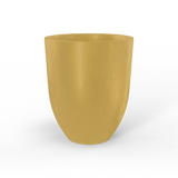 Valencia tapered round fiberglass planter in Gloss Metallic Gold, studio render