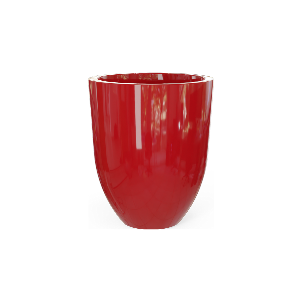 Valencia tapered round fiberglass planter in Gloss Red