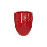 Valencia tapered round fiberglass planter in Gloss Red
