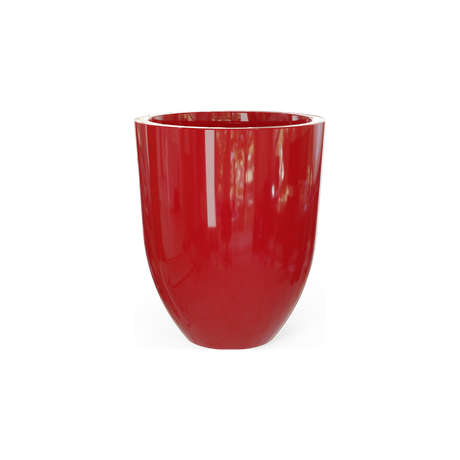 Valencia tapered round fiberglass planter in Gloss Red