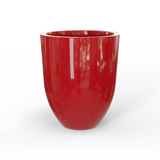 Valencia tapered round fiberglass planter in Gloss Red, studio render