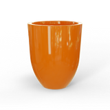 Valencia tapered round fiberglass planter in Gloss Tangerine, studio render